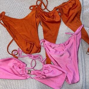 TWO bikinis hard swimwear pink and orange 🩷🧡